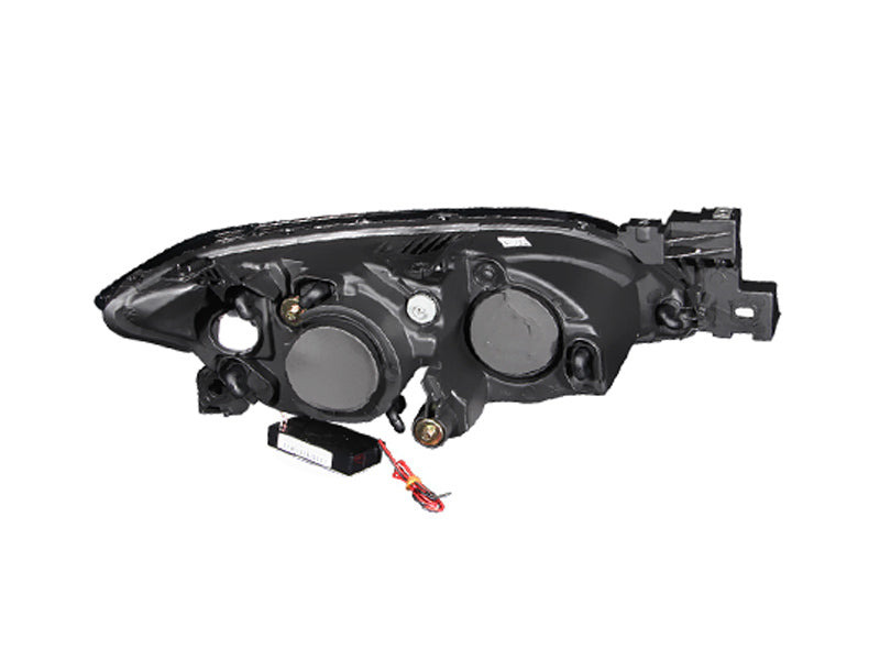 ANZO 2004-2008 Mazda 3 Projector Headlights w/ Halo Black (CCFL)-SR1 Performance