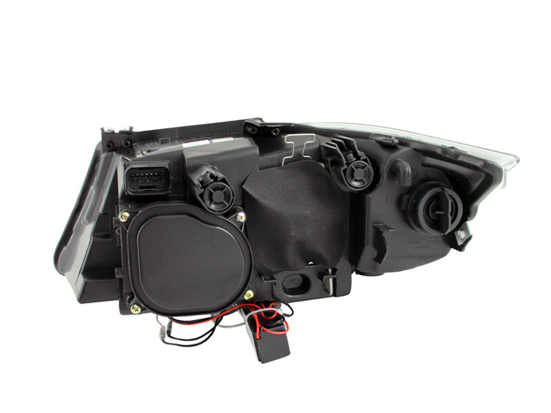 ANZO 2006-2008 BMW 3 Series E90-E91 Projector Headlights w/ Halo w/ LED Bar Black (CCFL)-SR1 Performance