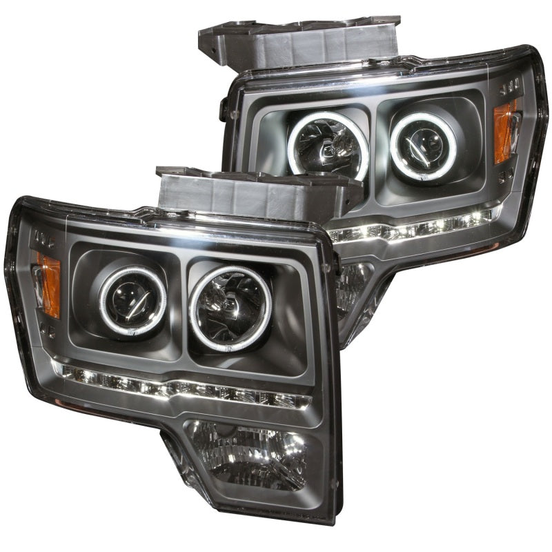 ANZO 2009-2014 Ford F-150 Projector Headlights w/ Halo Black (CCFL) G2-SR1 Performance