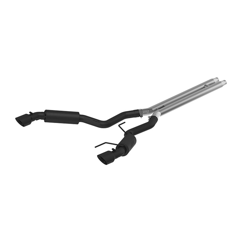 MBRP 15-17 Ford Mustang GT 5.0 3in Cat Back Dual Split Rear Race Version 4.5in Tips - Black Coated-SR1 Performance