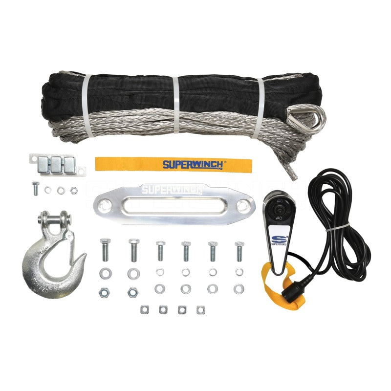 Superwinch 9500 LBS 12V DC 3/8in x 80ft Synthetic Rope Tiger Shark 9500 Winch-SR1 Performance