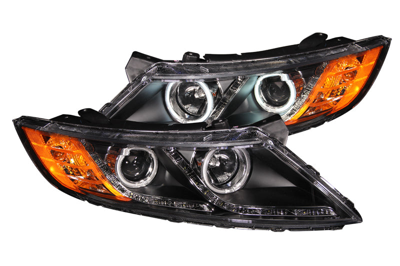 ANZO 2011-2013 Kia Optima Projector Headlights w/ Halo Black (CCFL)-SR1 Performance