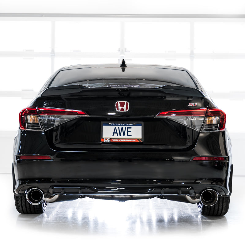 AWE Tuning 22+ Honda Civic Si/Acura Integra Track Edition Catback Exhaust - Dual Chrome Silver Tips-SR1 Performance