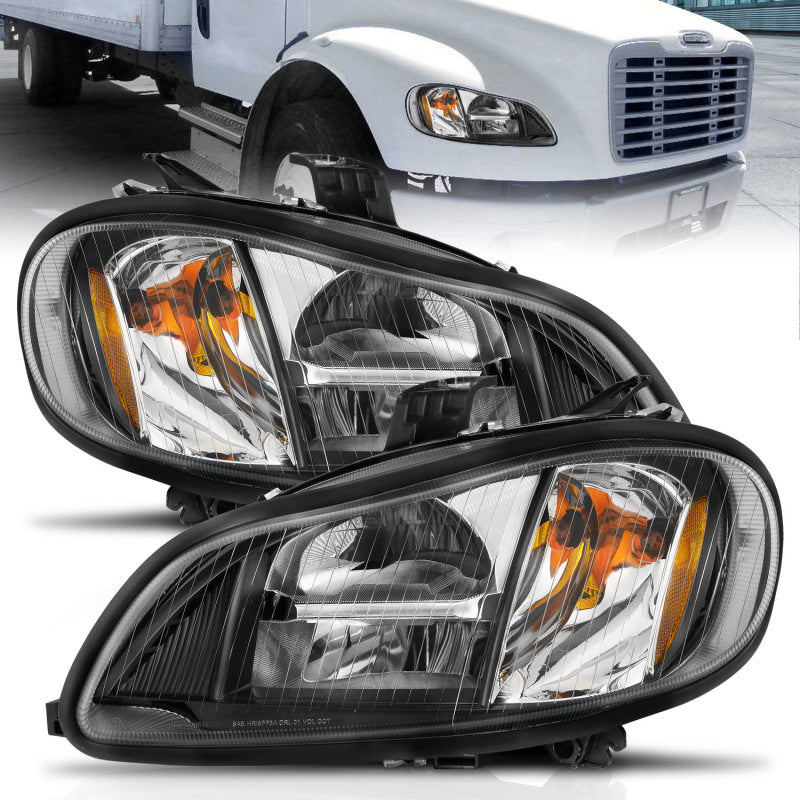 ANZO 2002-2014 Freightliner M2 LED Crystal Headlights Black Housing w/ Clear Lens (Pair)-SR1 Performance
