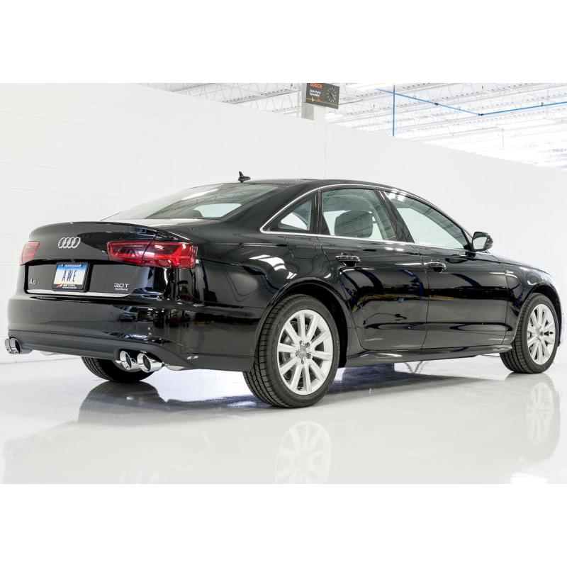 AWE Tuning Audi C7.5 A7 3.0T Touring Edition Exhaust - Quad Outlet Chrome Silver Tips-SR1 Performance