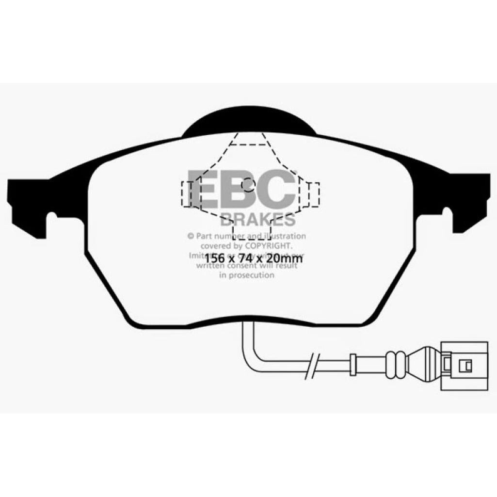 EBC Greenstuff 2000 Series Sport Brake Pads for Volkswagen Beetle, Golf, Jetta - Front - Part DP21330