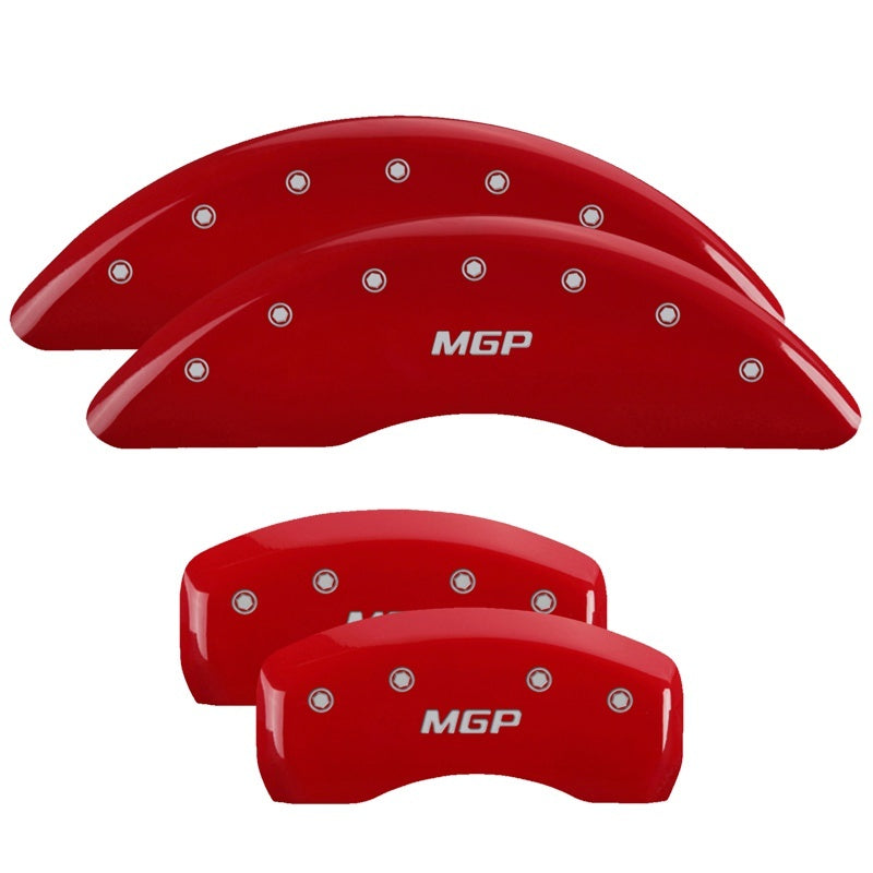MGP 4 Caliper Covers for Kia Sportage 2020-2021 with Red Finish and Silver Engraving