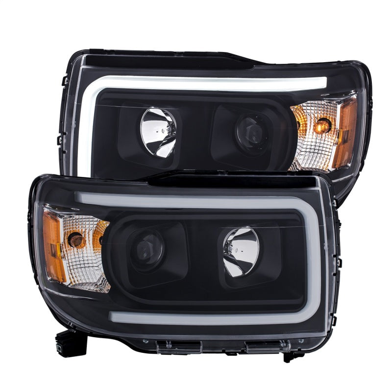 ANZO 2015+ GMC Canyon Projector Headlights w/ Plank Style Design Black w/ Amber-SR1 Performance