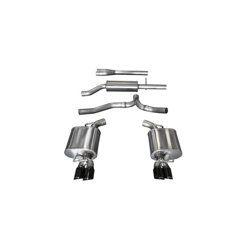 Corsa 11-14 Dodge Charger SXT 2.5in Sport Cat-Back Dual Rear Exit w/ Twin 3.0in Black Tips-SR1 Performance