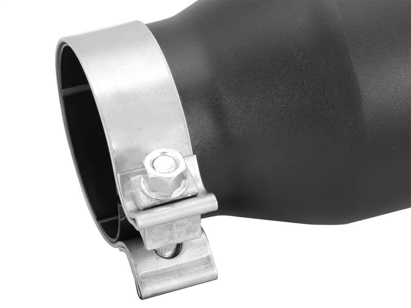 aFe Power Gas Exhaust Tip Black- 3 in In x 4.5 out X 9 in Long Bolt On (Black)-SR1 Performance