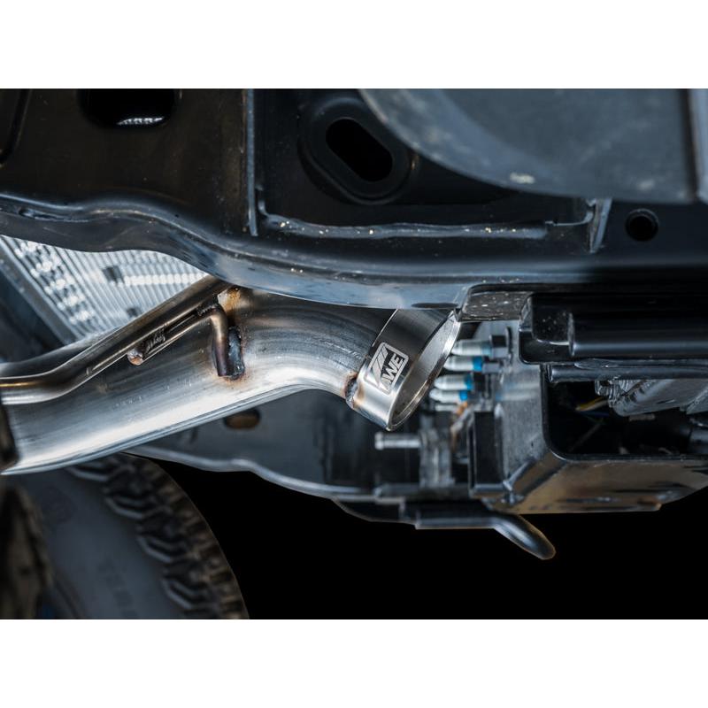 AWE Tuning 2021+ Ford Bronco 0FG Dual Rear Exit Exhaust w/Diamond Black Tips & Bash Guard-SR1 Performance