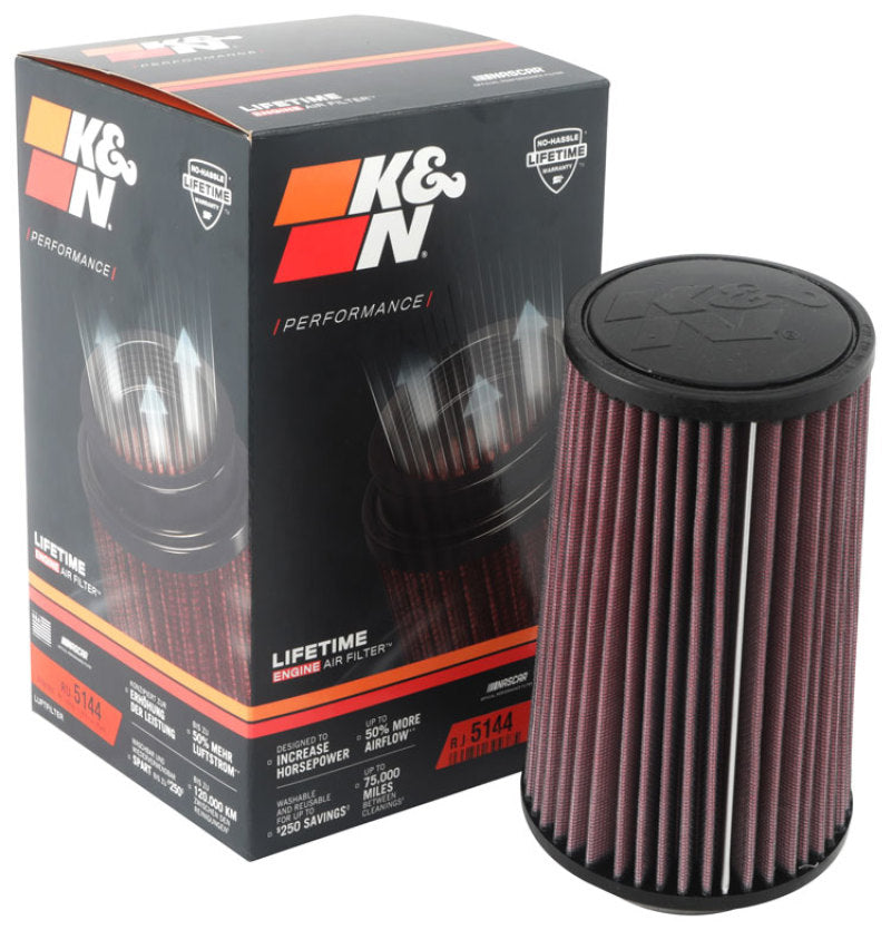K&N Filter Universal Rubber Filter 2.75in Flange 4.75in Base 4in Top 8in Height-SR1 Performance