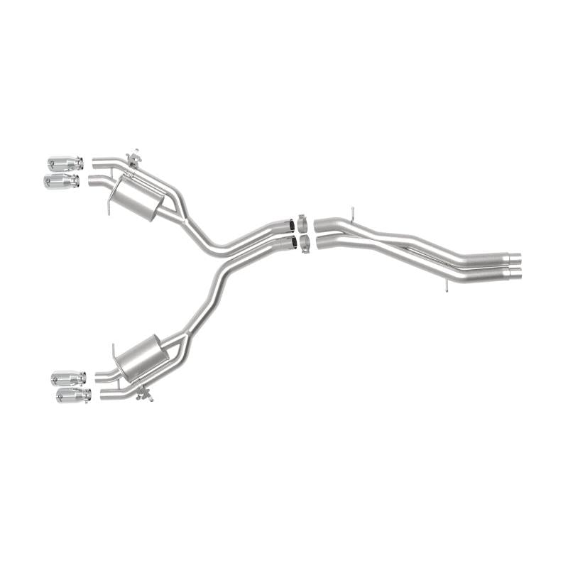 aFe 18-20 Audi RS5 Coupe MACH Force-Xp 3in to 2.5in 304 SS Axle-Back Exhaust System-Quad Polish Tips-SR1 Performance