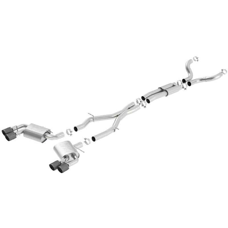 Borla 16-17 Chevy Camaro 6.2L 4in Dual CF Tips w/Black Core Dual Split Exit ATAK Catback Exhaust-SR1 Performance
