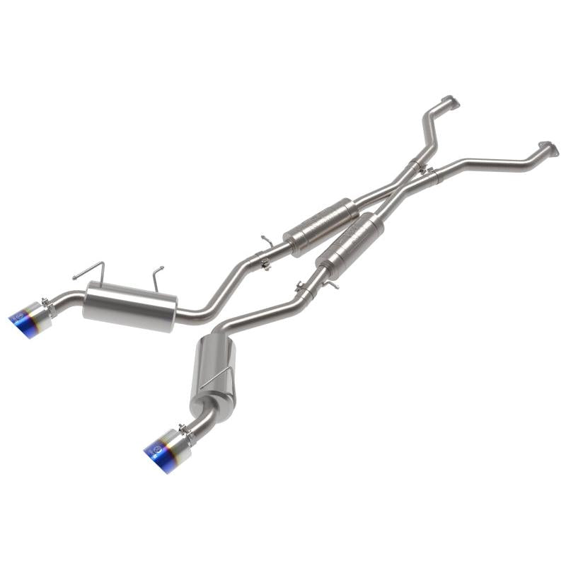 aFe Takeda 09-20 Nissan 370z 2-1/2 IN 304 Stainless Steel Cat-Back Exhaust System w/ Blue Flame Tip-SR1 Performance