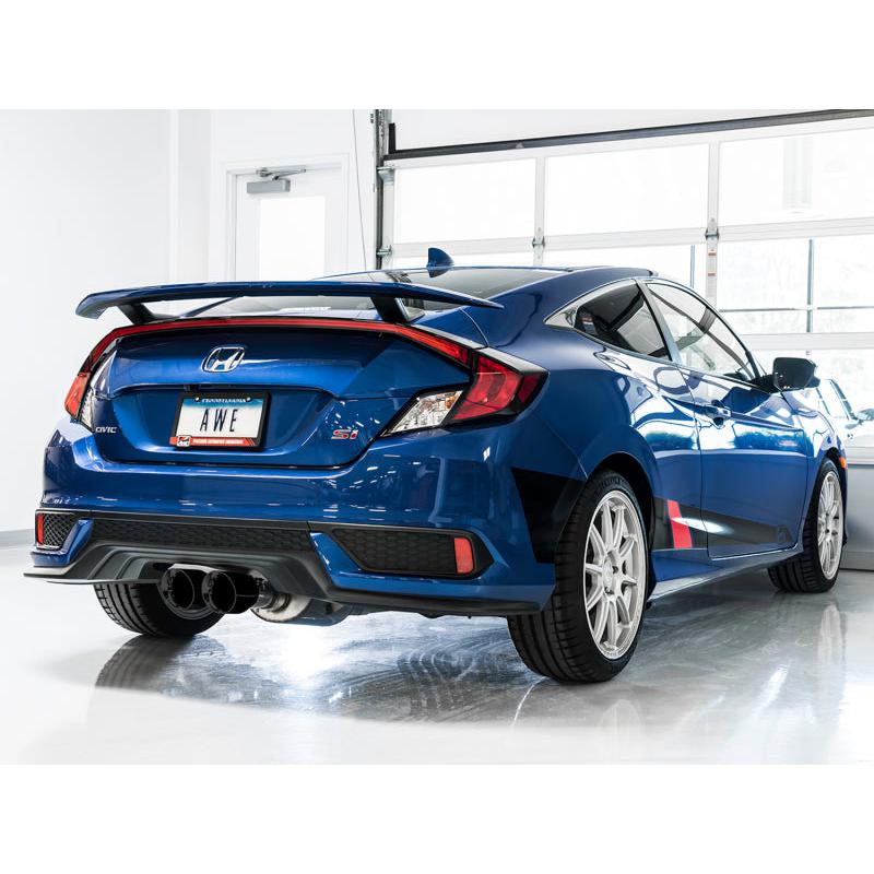 AWE Tuning 2016+ Honda Civic Si Track Edition Exhaust w/Front Pipe & Dual Diamond Black Tips-SR1 Performance