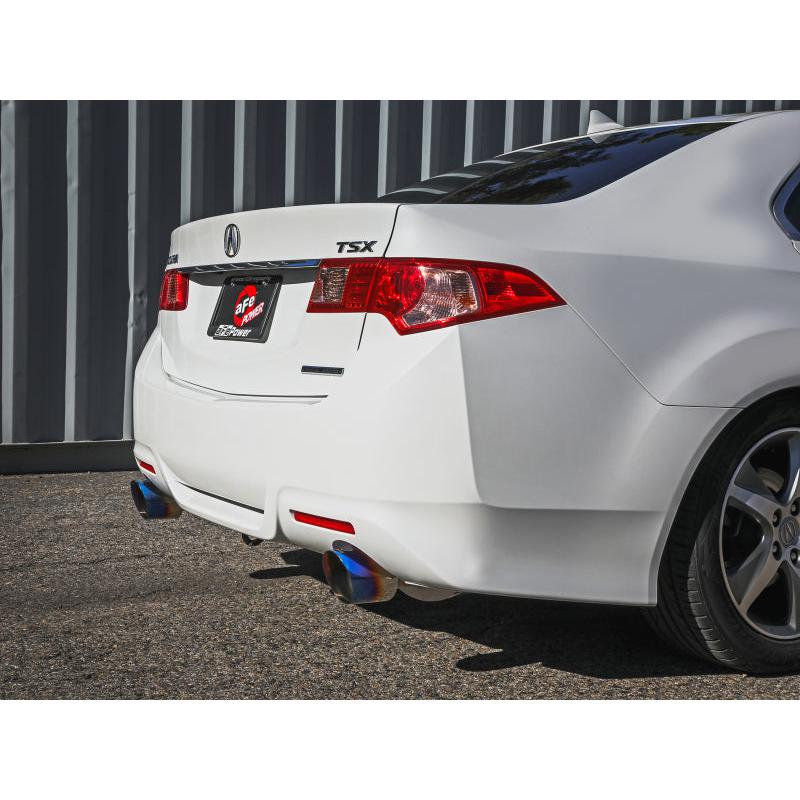 aFe 09-14 Acura TSX L4 2.4L Takeda 2-1/2in to 2-1/4in 304 SS Cat-Back Exhaust System w/BlueFlame Tip-SR1 Performance