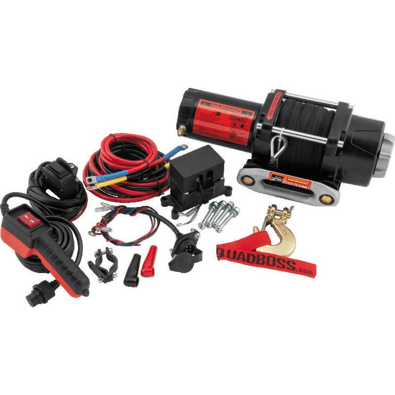 QuadBoss 2,500 lb Winch with Synthetic Rope and Metal-Planetary Gear System