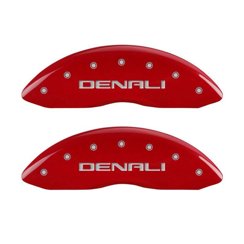 MGP 4 Caliper Covers Engraved Front & Rear Denali Red finish silver-SR1 Performance