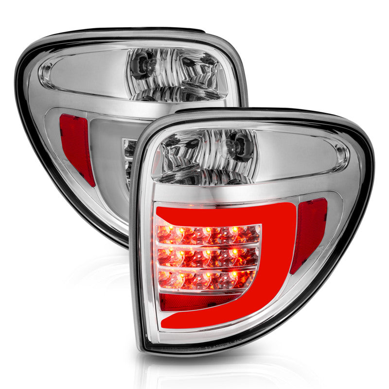 ANZO 2004-2007 Dodge Grand Caravan LED Tail Lights w/ Light Bar Chrome Housing Clear Lens-SR1 Performance
