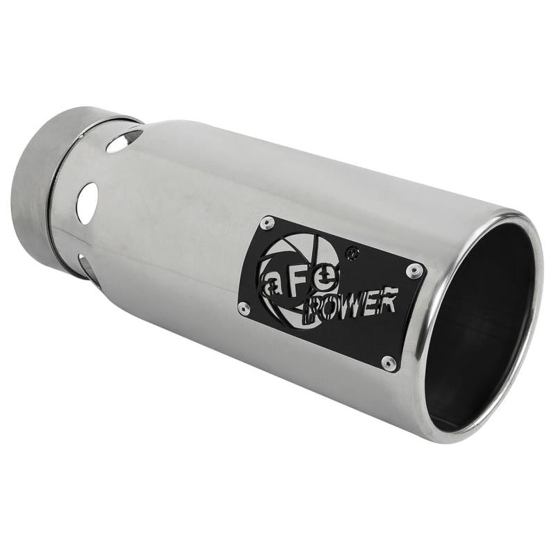 aFe SATURN 4S 4in SS Intercooled Exhaust Tip - Polished 4in In x 5in Out x 12in L Bolt-On-SR1 Performance