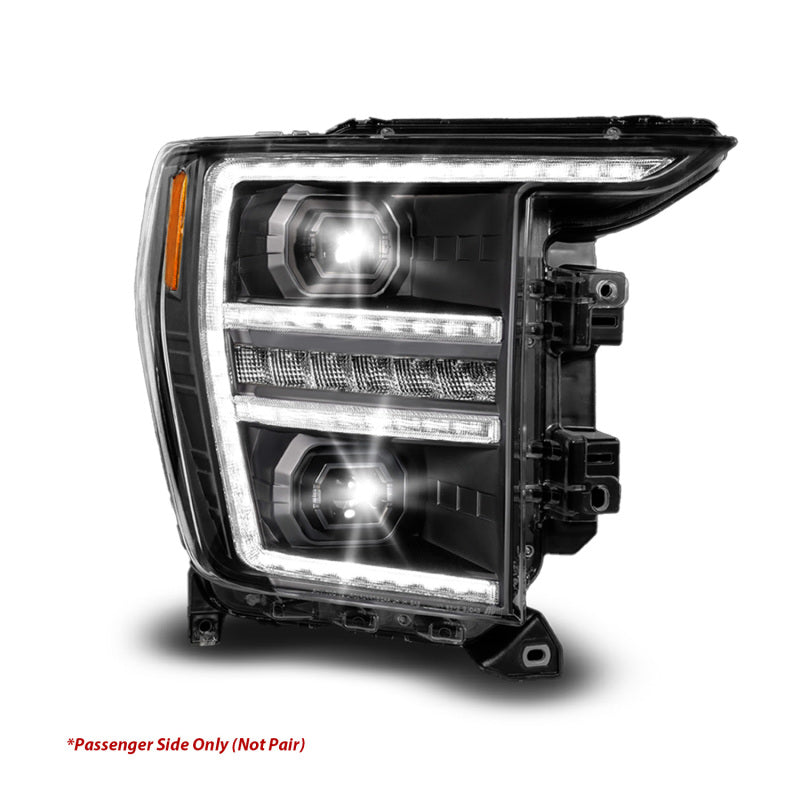 Anzo 21-23 Ford F150 LED Projector Headlight w/Switchback+Sequential - Black (Passenger Side Only)-SR1 Performance