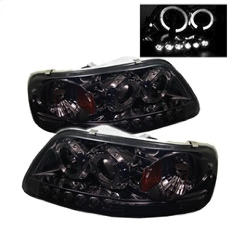 Spyder Ford F150 97-03 Projector - LED Halo Amber Reflctr LED Smke PRO-YD-FF15097-1P-AM-SMC-SR1 Performance