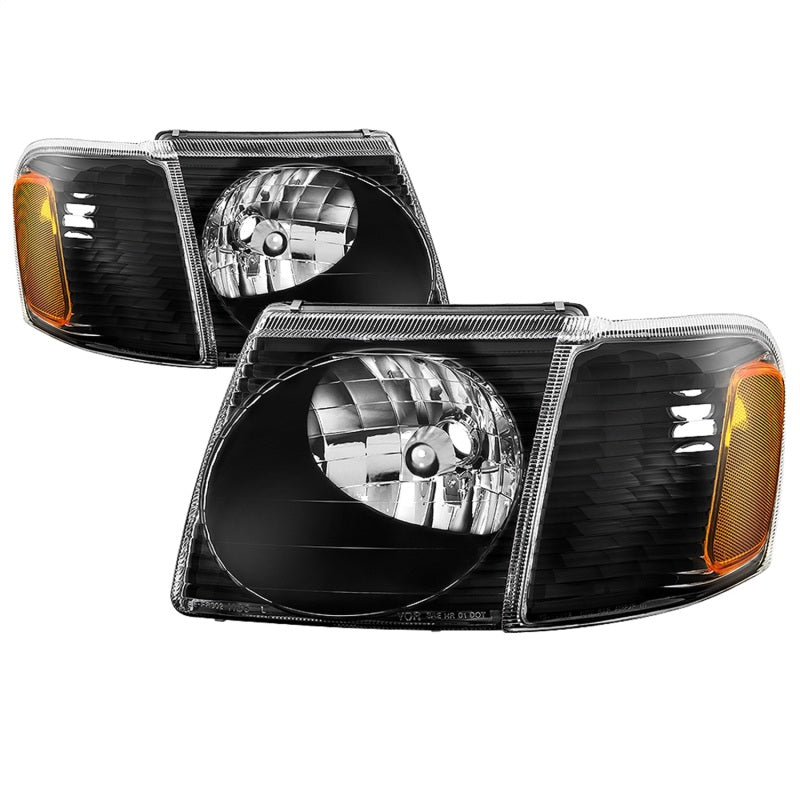 xTune 01-03 Ford Explorer Sport 4pc OEM Style Headlights w/Corner - Black (HD-JH-FEXP01-ST-BK)-SR1 Performance