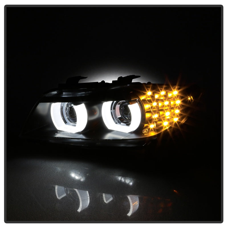 Spyder 09-12 BMW E90 3-Series 4DR Projector Headlights Halogen - LED - Black - PRO-YD-BMWE9009-BK-SR1 Performance