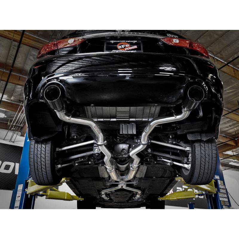 aFe Takeda 2.5in 304 SS Cat-Back Exhaust System w/ Black Tips 16-18 Infiniti Q50 V6-3.0L (tt)-SR1 Performance