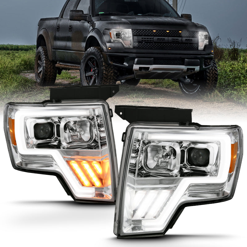 ANZO 2009-2013 Ford F-150 Projector Light Bar G4 Switchback H.L. Chrome Amber-SR1 Performance