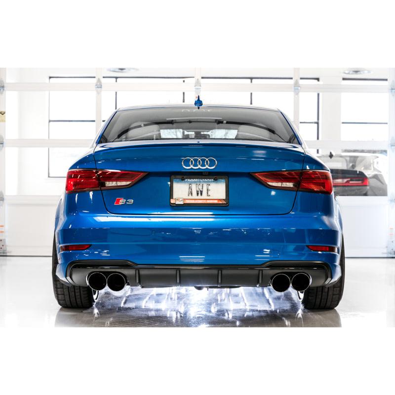AWE Tuning Audi 8V S3 Track Edition Exhaust w/Chrome Silver Tips 102mm-SR1 Performance