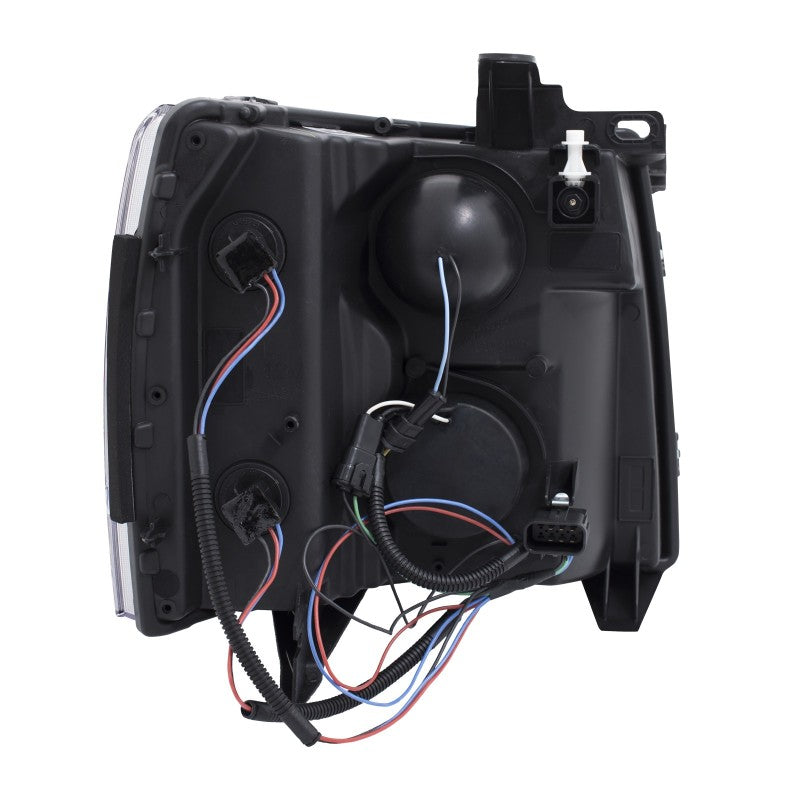 ANZO 2007-2013 Chevrolet Silverado 1500/2500 Projector Headlights w/ U-Bar Switchback Black w/ Amber-SR1 Performance