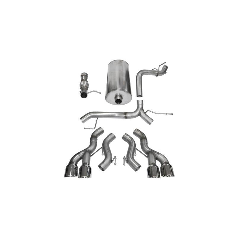 Corsa 2012-2014 Cadillac Escalade DUB 6.2L V8 Polished Sport Cat-Back Exhaust-SR1 Performance