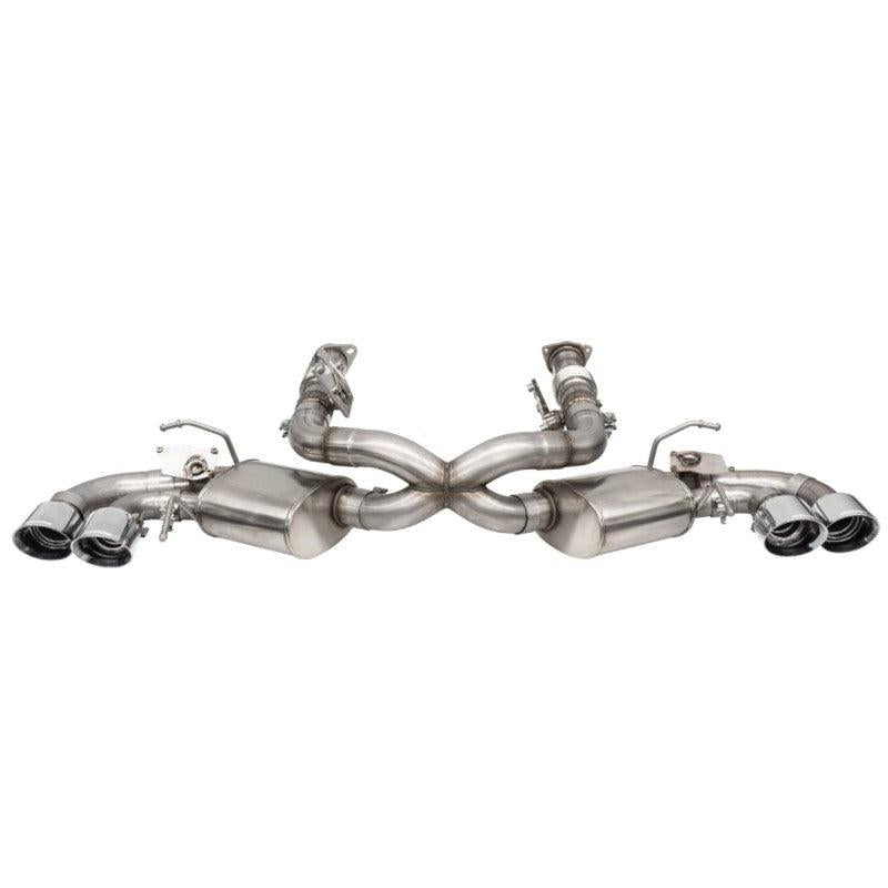 Corsa 2020-24 Corvette C8 3in Valved Cat-Back 4.5in Pol Quad Tips - Fits Factory Perf Exhaust w/ AFM-SR1 Performance