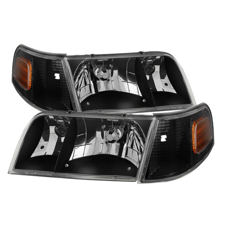 Xtune Crown Victoria 98-11 Crystal Headlights w/ Corner Lights Set Black HD-JH-CRVI98-SET-BK-SR1 Performance