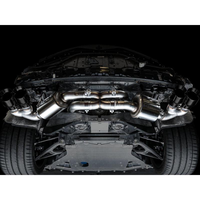 AWE Tuning 2020 Chevrolet Corvette (C8) Touring Edition Exhaust - Quad Diamond Black Tips-SR1 Performance