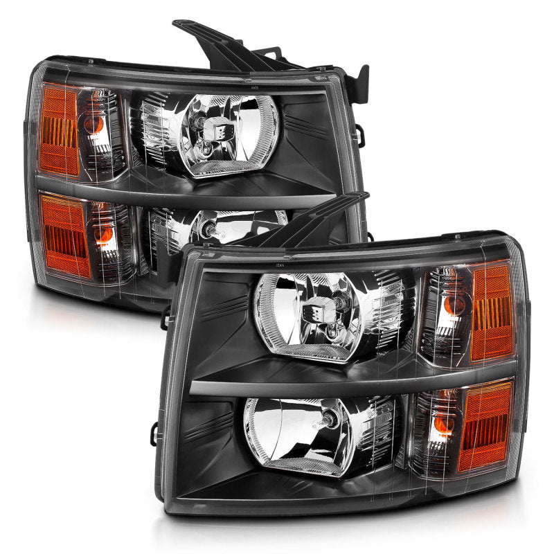 ANZO 2007-2013 Chevrolet Silverado Crystal Headlights Black-SR1 Performance