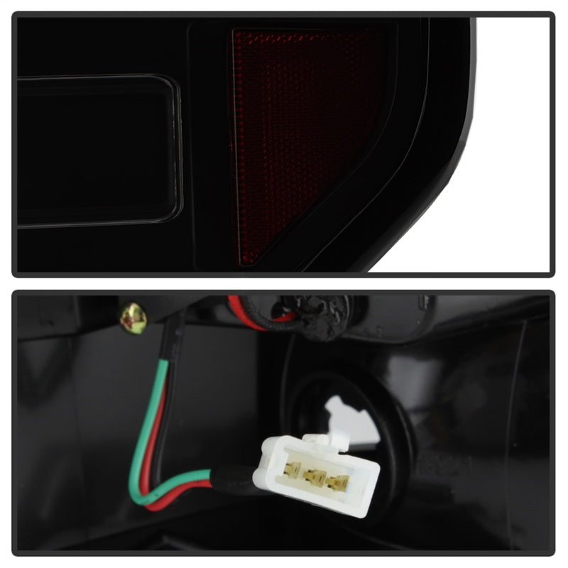 Spyder 09-14 Ford F150 V2 Light Bar LED Tail Lights - Blk Smoke (ALT-YD-FF15009V2-LBLED-BSM)-SR1 Performance