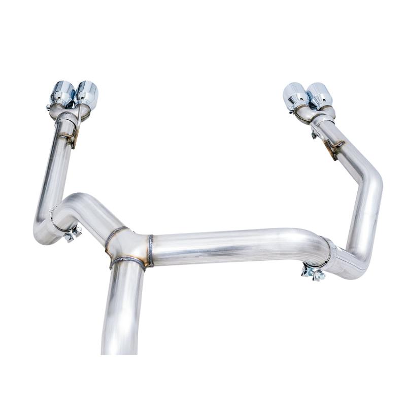 AWE Tuning 4th Gen GM 1500 5.3L 0FG Catback Split Rear Exit (w/ Bumper Cutouts) - Quad Chrome Tips-SR1 Performance