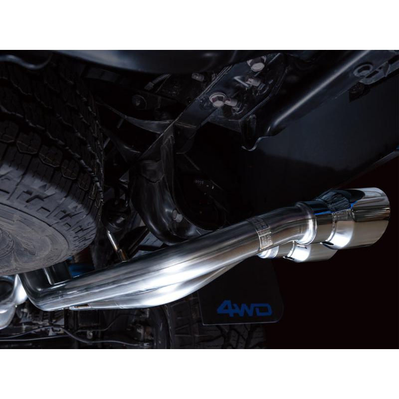 AWE 16-22 Toyota Tacoma 0FG Catback Exhaust w/ BashGuard - Dual Chrome Silver Tips-SR1 Performance