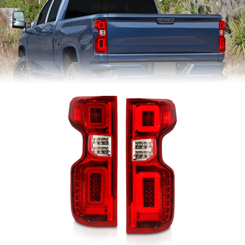 Anzo 19-21 Chevy Silverado Work Truck Full LED Tailights Chrome Housing Red Lens G2(w/C Light Bars)-SR1 Performance