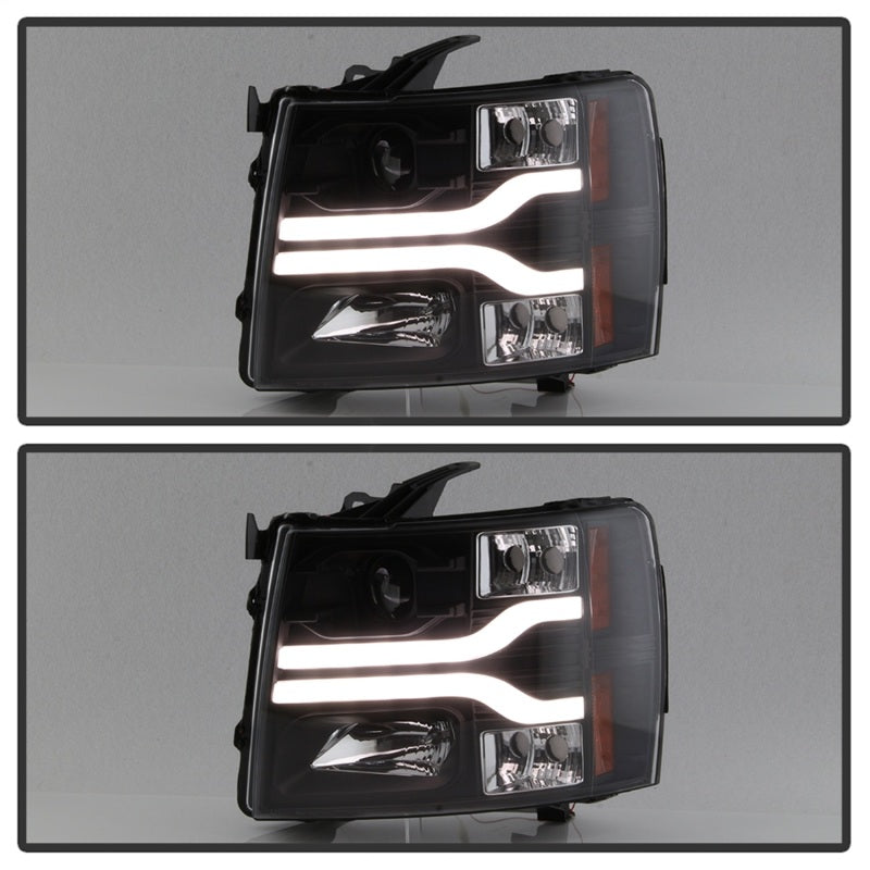 Spyder Chevy Silverado 1500 07-13 Version 3 Projector Headlights - Black PRO-YD-CS07V3-LBDRL-BK-SR1 Performance