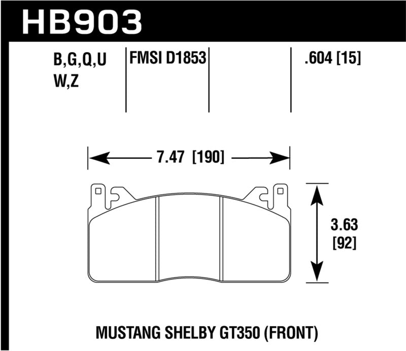 Hawk 2015 Ford Mustang DTC-60 Front Brake Pads-SR1 Performance