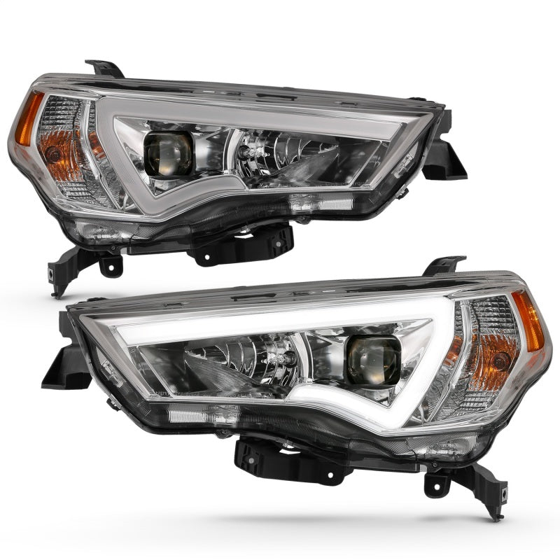 ANZO 14-18 Toyota 4 Runner Plank Style Projector Headlights Chrome w/ Amber-SR1 Performance