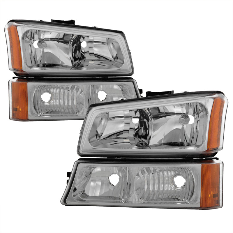 Xtune Chevy Silverado 2500HD 03-06 Crystal Headlights w/ Bumper Lights Chrome HD-JH-CSIL03-AM-C-SET-SR1 Performance