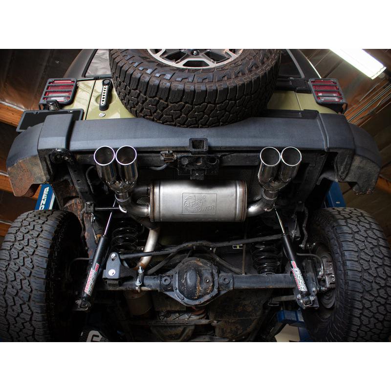 aFe Rebel Series 2.5in 409 SS Axle-Back Exhaust Polished 07-18 Jeep Wrangler (JK) V6-3.6L/3.8L-SR1 Performance