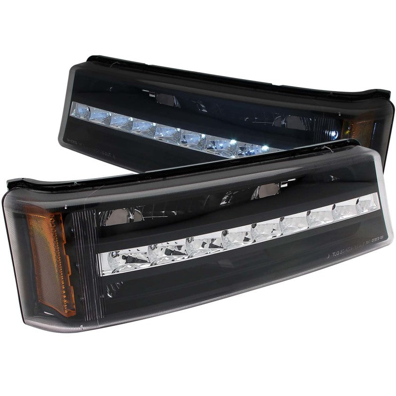 ANZO 2003-2006 Chevrolet Silverado 1500 LED Parking Lights Black w/ Amber Reflector-SR1 Performance