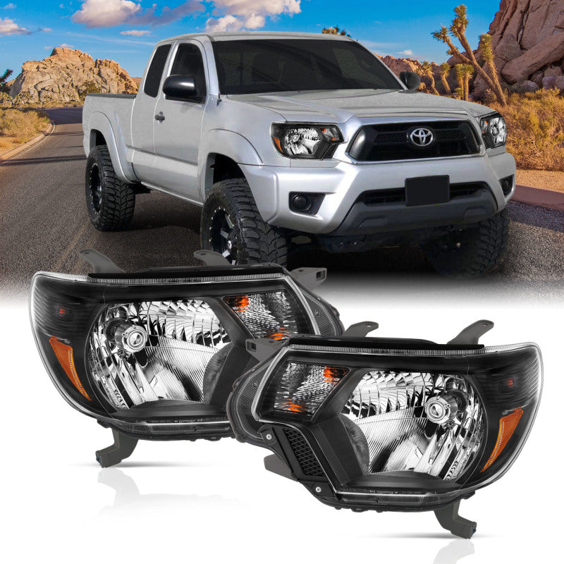 ANZO 2012-2015 Toyota Tacoma Crystal Headlights Black-SR1 Performance