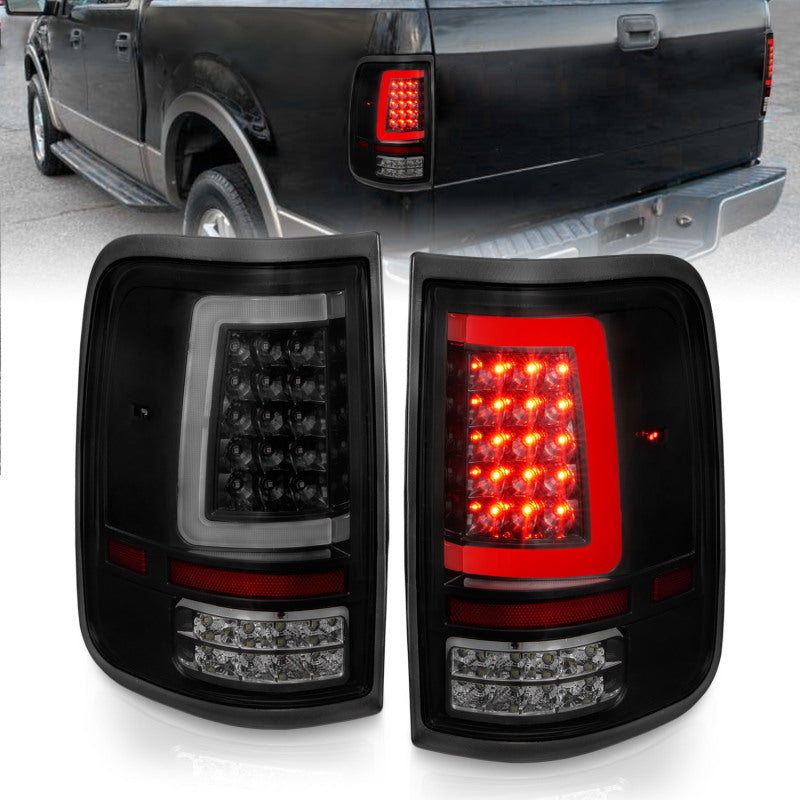 ANZO 2004-2006 Ford F-150 LED Tail Lights w/ Light Bar Black Housing Smoke Lens-SR1 Performance